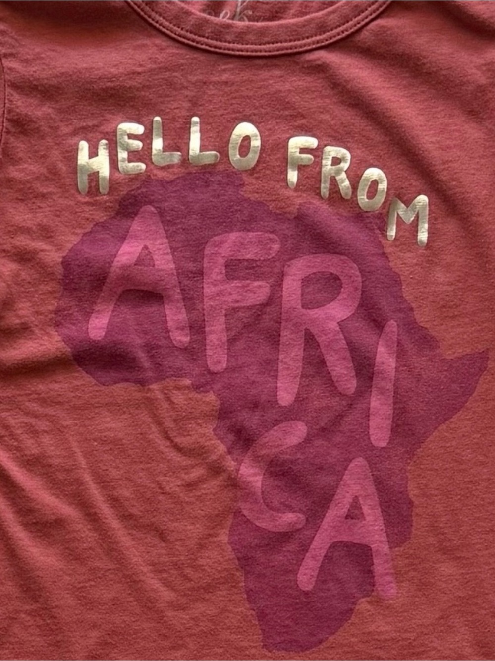 Kids 'Hello From Africa' Flutter Sleeve Tee size S - Picture 3 of 4